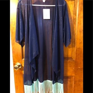 NWT Lularoe Monroe Kimono S Small Navy Blue
